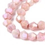Glass Strand Bicone 4mm Misty Rose AB  (approx 90 beads)