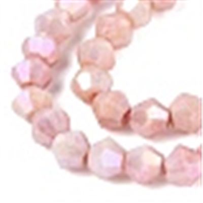 Glass Strand Bicone 4mm Misty Rose AB  (approx 90 beads)