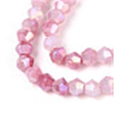 Glass Strand Bicone 4mm Ombre Flamingo (approx 80 beads)