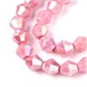 Glass Strand Bicone 8mm Flamingo AB (approx 48 beads)