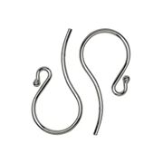 Silver Plated Brass Open Hook Ear Wire 11x22mm  (per pair)   ea