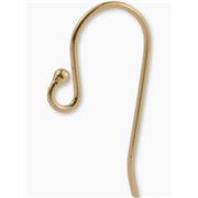 Gold Plated Brass Open Hook Ear Wire 11x22mm per pair