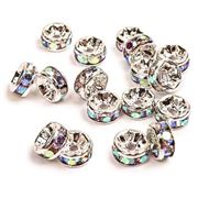 Chinese Rondelles 8mm Crystal AB/Silver ea.