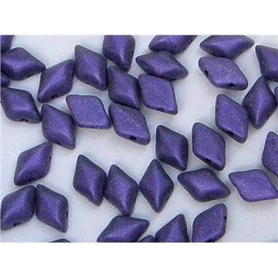 Mini Gem Duo 6x4mm Metallic Suede Purple Min 5g