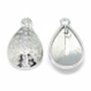 Pendant Rhinestone Setting Alloy Ant. Silver Teardrop fits14x10mm each