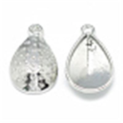 Pendant Rhinestone Setting Alloy Ant. Silver Teardrop fits14x10mm each