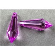 Acrylic Drops Dark Purple Transparent 13x33mm ea