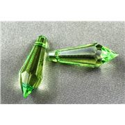 Acrylic Drops Green Transparent 13x33mm ea