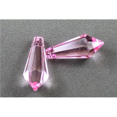 Acrylic Drops Hot Pink Transparent 13x33mm ea