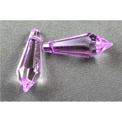 Acrylic Drops Light Purple Transparent 13x33mm ea