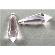 Acrylic Drops Pink Transparent 13x33mm ea