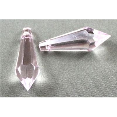 Acrylic Drops Pink Transparent 13x33mm ea