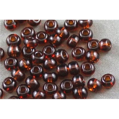 Czech Seed Bead Dark Topaz Transparent 5/0 - Minimum 12g