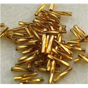 Bugle Twist Gold Silver Lined 12mm - Minimum 12g