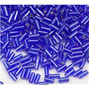 Bugle Blue Silver Lined 4mm - Minimum 12g