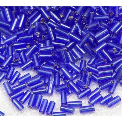 Bugle Blue Silver Lined 4mm - Minimum 12g