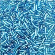 Bugle Joblot Blue Silver Lined 4mm - Minimum 12g