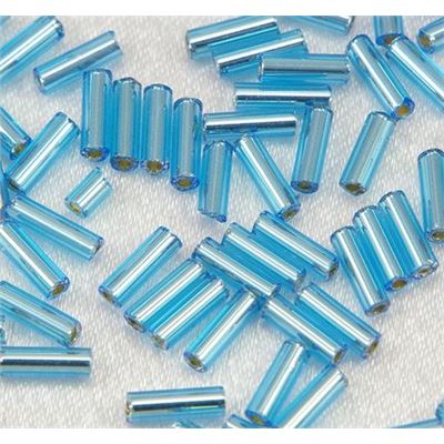 Bugle Blue Silver Lined 6mm - Minimum 12g