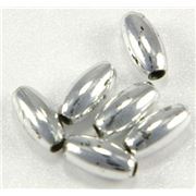 Plastic Pearl Silver Metallic 4x8 Rice, 8gm ea