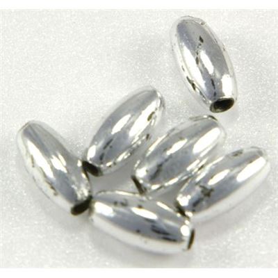 Plastic Pearl Silver Metallic 4x8 Rice, 8gm ea