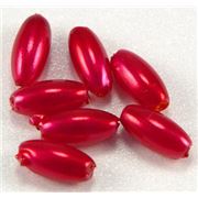 Plastic Pearl Red Pearl 4x8 Rice, 8gm ea