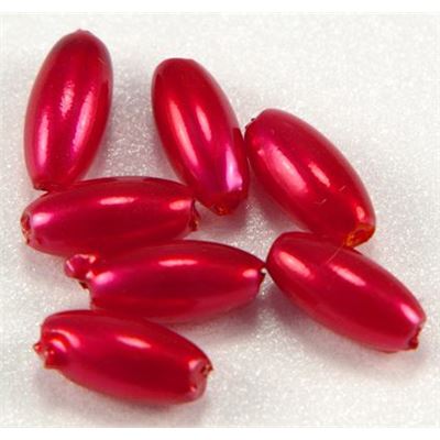 Plastic Pearl Red Pearl 4x8 Rice, 8gm ea