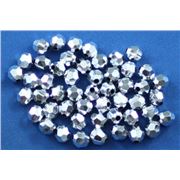 Plastic Hex Silver Metallic 4mm - Minimum 8g