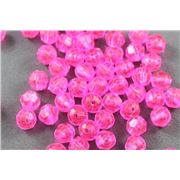 Plastic Hex Pink Transparent 4mm - Minimum 8g