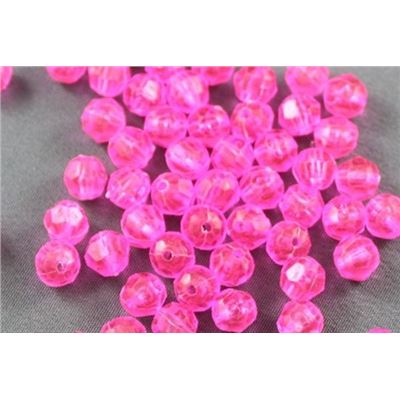 Plastic Hex Pink Transparent 4mm - Minimum 8g