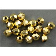 Plastic Hex Gold Metallic 8mm - Minimum 8g