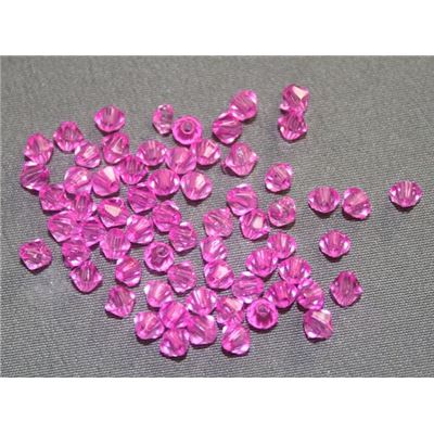 Plastic Rondell Bright Pink Transparent 4mm - Minimum 8g