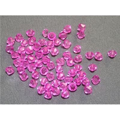 Plastic Rondell Bright Pink Transparent 4mm - Minimum 8g