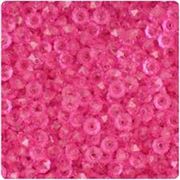 Plastic Rondell Pink Transparent 4mm - Minimum 8g