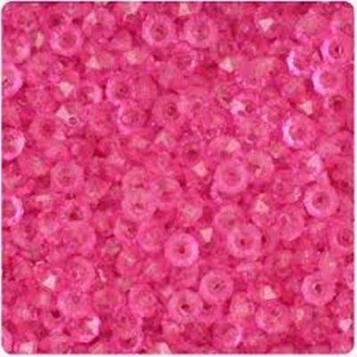 Plastic Rondell Pink Transparent 4mm - Minimum 8g