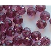 Plastic Rondell Purple Transparent 4mm - Minimum 8g