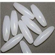 Spaghetti White Opaque 20x5mm - Minumum 8g