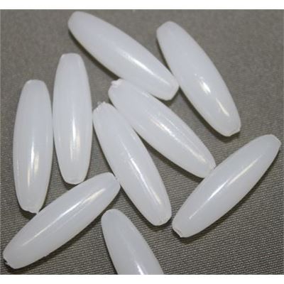 Spaghetti White Opaque 20x5mm - Minumum 8g