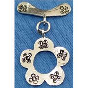 Flower Toggle Clasp Sterling Silver  ea