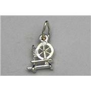 Charm Spinning Wheel Sterling Silver  ea