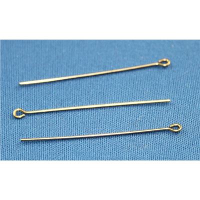 Eye Pin Rolled Gold 14K 50mm ea