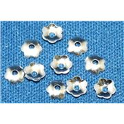 Bead Cap Flower Silver 4mm ea