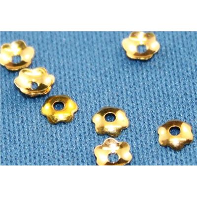 Bead Cap Flower Gold 4mm ea