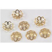 Bead Cap Flat Filigree  Gold 11mm ea