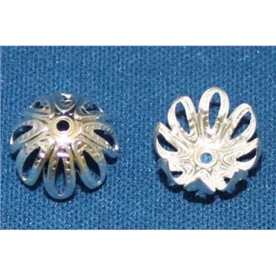 Bead Cap Filigree Silver 12mm ea