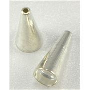 Bead Cap Cone End Silver 12x6mm ea