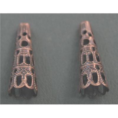 Bead Cap Filigree Cone End Antique Copper 23x9mm ea