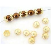 Bead Cap Gold Filigree 8x4mm  ea