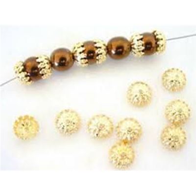 Bead Cap Gold Filigree 8x4mm  ea
