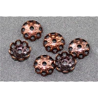 Bead Cap  Filligree  Antique Copper 5mm ea