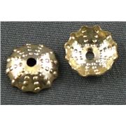 Bead Cap Punched Metal Round Gold 9mm ea